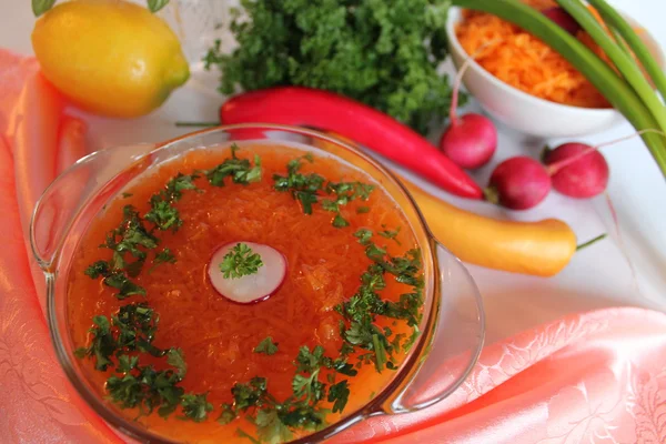 Sopa com cenouras — Fotografia de Stock