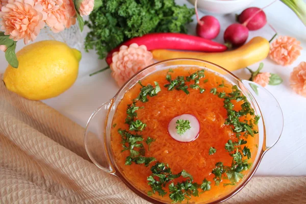 スープとニンジン — ストック写真