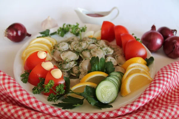 Pelmeni mit Fleisch — Stockfoto