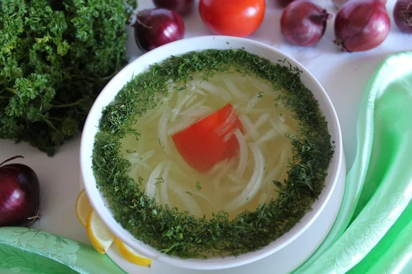 Sopa com batatas — Fotografia de Stock