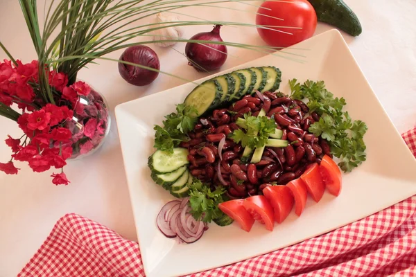 Salat mit Haricot — Stockfoto