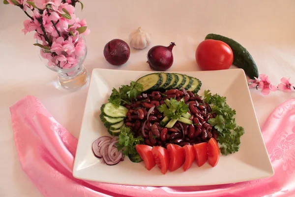 Salada com feijão — Fotografia de Stock