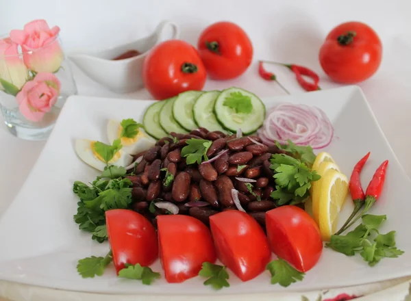 Insalata con fagiolo bianco — Foto Stock