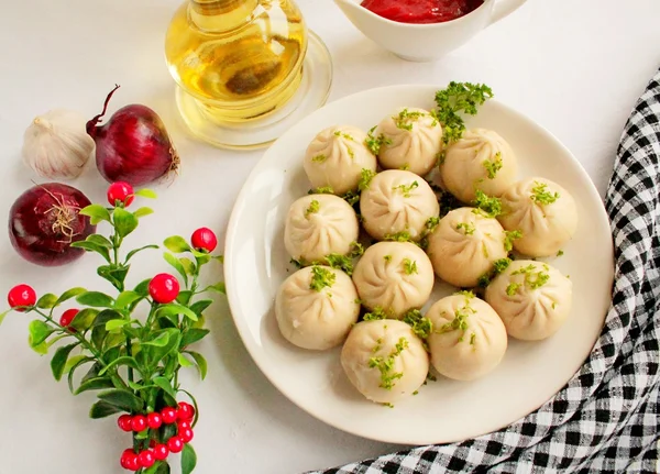 Dumplings with meat — Stock Photo, Image