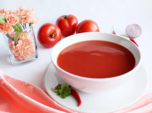Rajčatová polévka — Stock fotografie