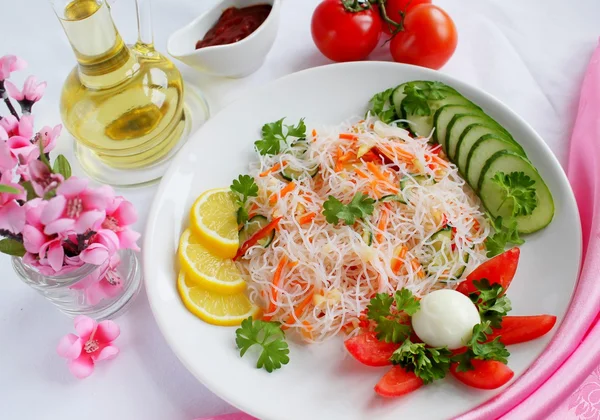 Salad with funchoza — Stock Photo, Image