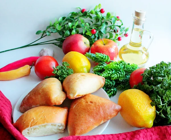 Torta con cavolo — Foto Stock