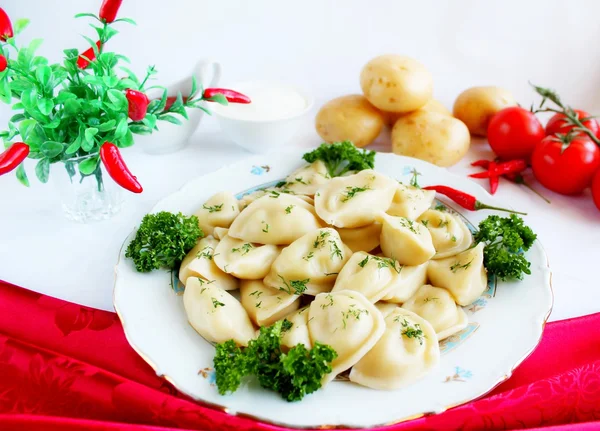 Vareniks met aardappelen — Stockfoto