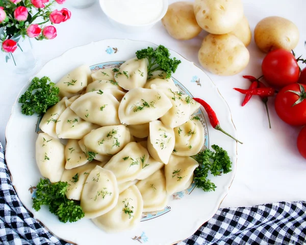 Vareniks met aardappelen — Stockfoto