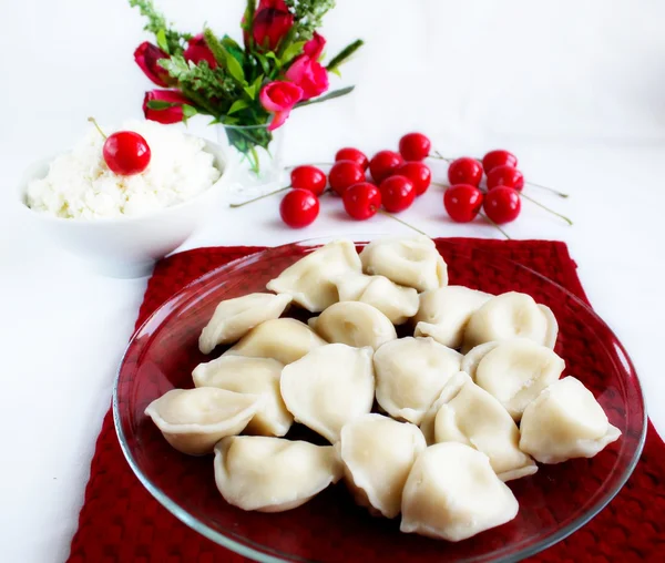 Vareniks with curd — Stock Photo, Image