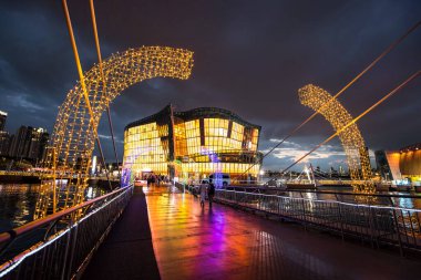 SEOUL, Kore - 06, 2019 SEBITSEOM Seul Yüzen Adası Banpo Köprüsü yakınında