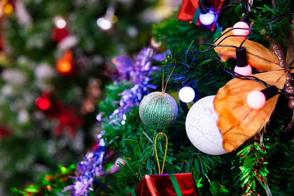 Albero Natale Decorazioni Luci — Foto Stock