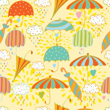Colorful seamless pattern with umbrellas. clipart