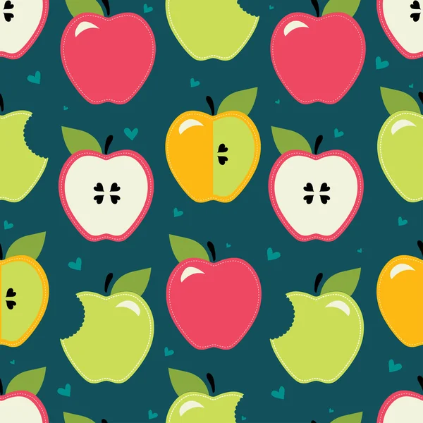 Apple naadloze patroon. — Stockvector