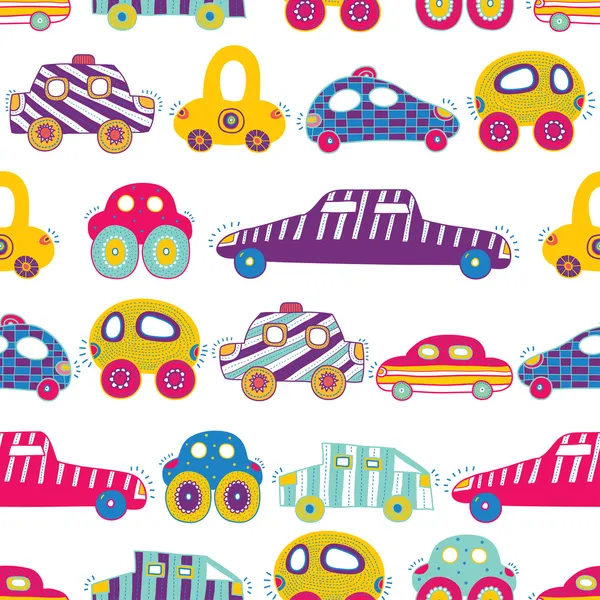 Children's pattern-with their toy cars. — Stock Illustration Children's pattern-with their toy cars. Stock Illustration