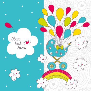 Bebek kartı. bir çocuğun doğumu