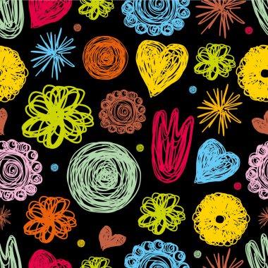 çiçeklerle süslü çiçek seamless modeli.