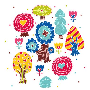 vektör Dekoratif ağaçlar.