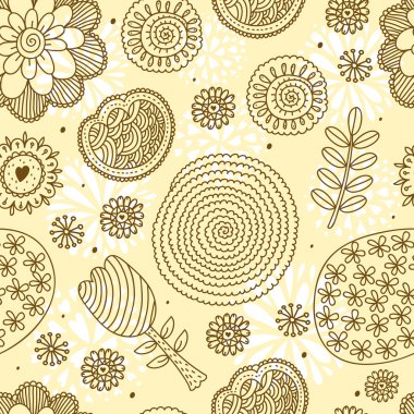 Çiçeklerle kusursuz desen.