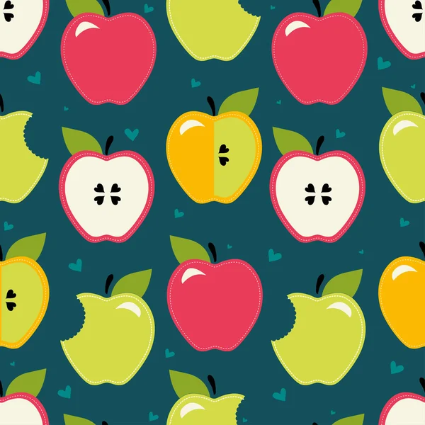 Apple. naadloze patroon. — Stockvector