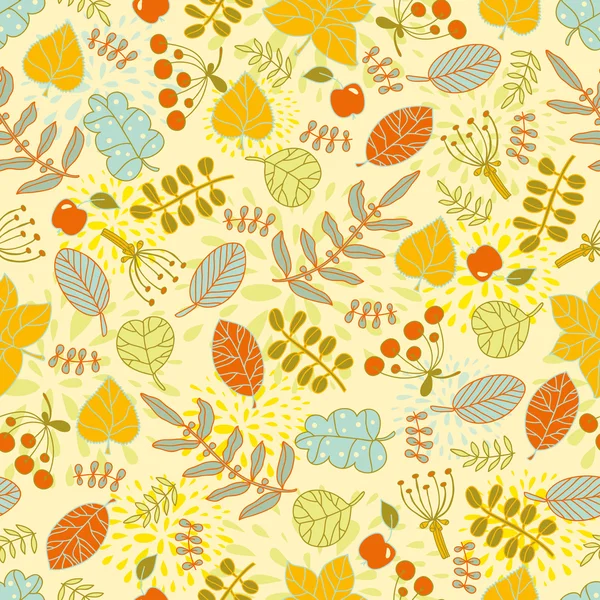 Autumn seamless pattern with leaves — Stock Vector