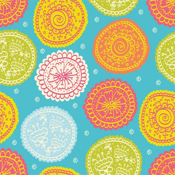 Textura floral adornada sin costuras — Vector de stock