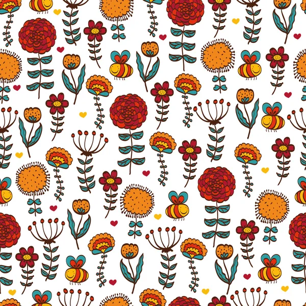 Zomer floral naadloze — Stockvector