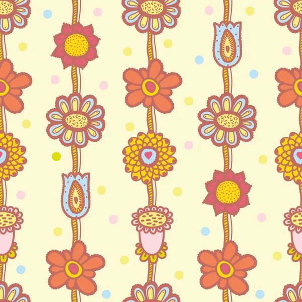 Textura floral adornada sin costuras — Vector de stock