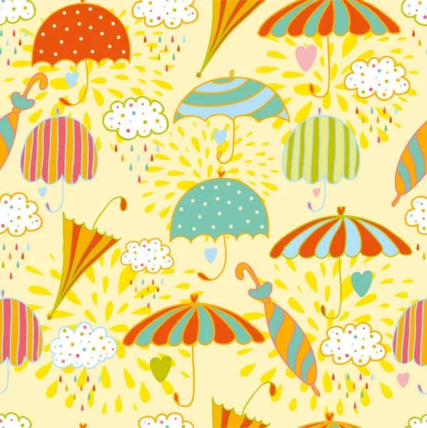 Colorful seamless pattern with umbrella. — Stockový vektor