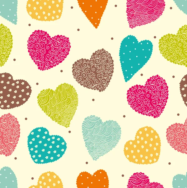 Cute seamless pattern with hearts. — Stock Vector
