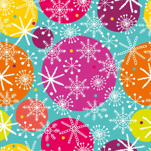Kerstmis naadloos patroon met sneeuwvlokken. — Stockvector