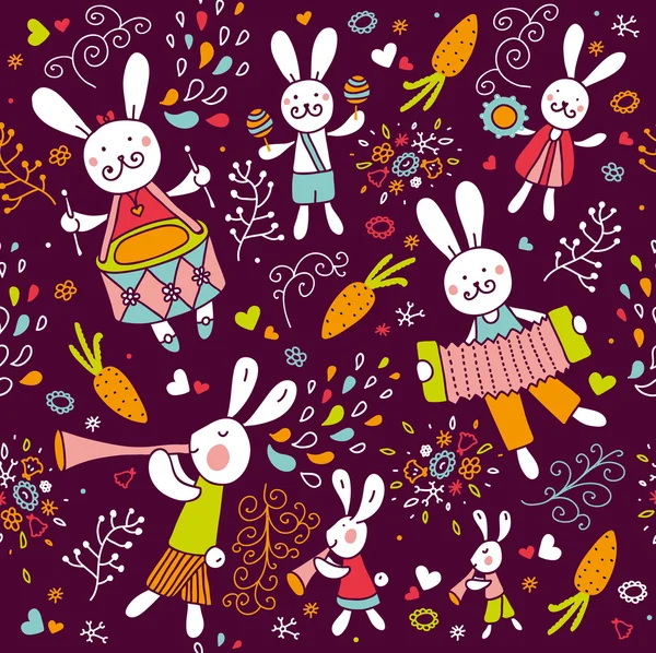 Lapins musiciens . — Image vectorielle