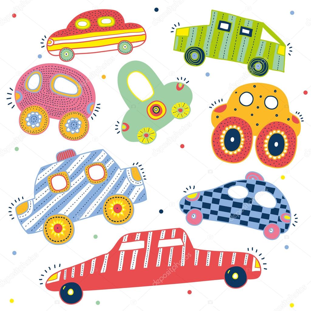 Children's seamless pattern with cars.