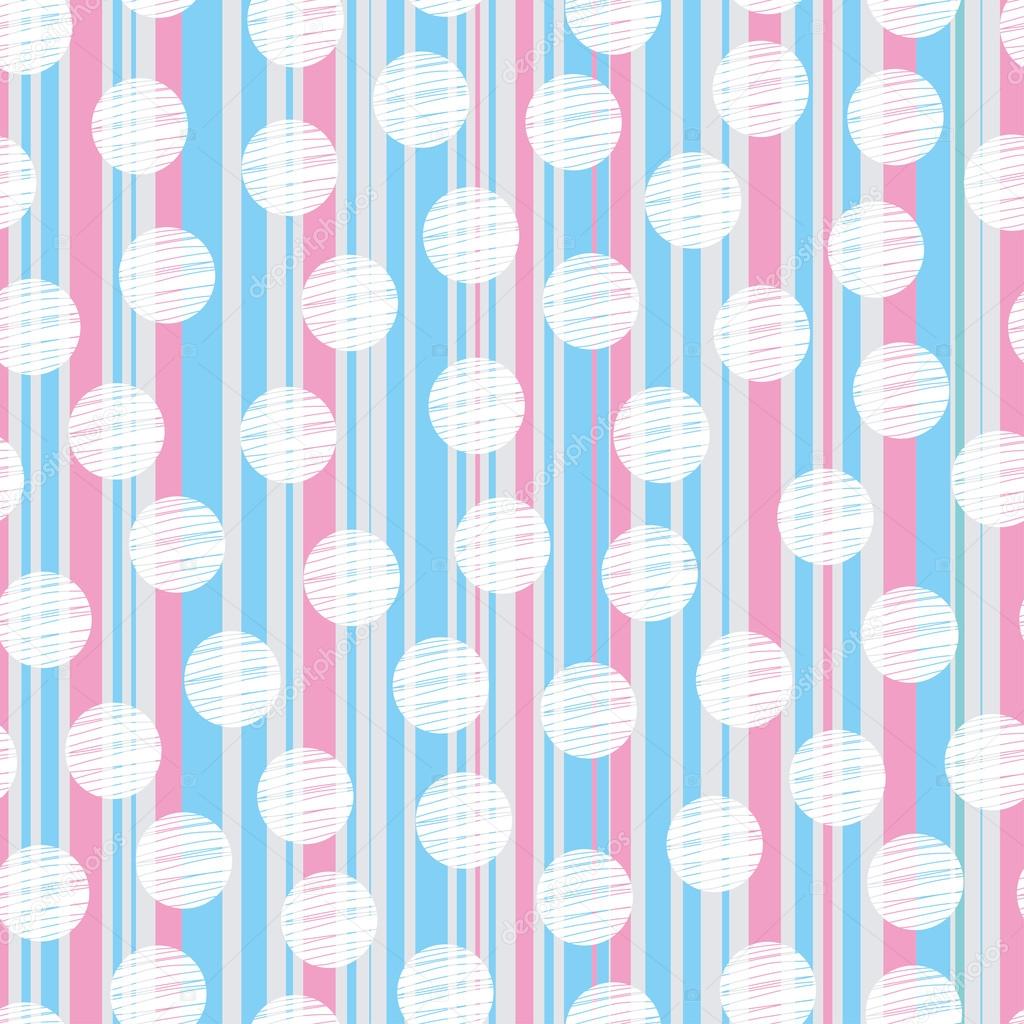 Sfondo colorato con righe e pois — Vettoriale Stock