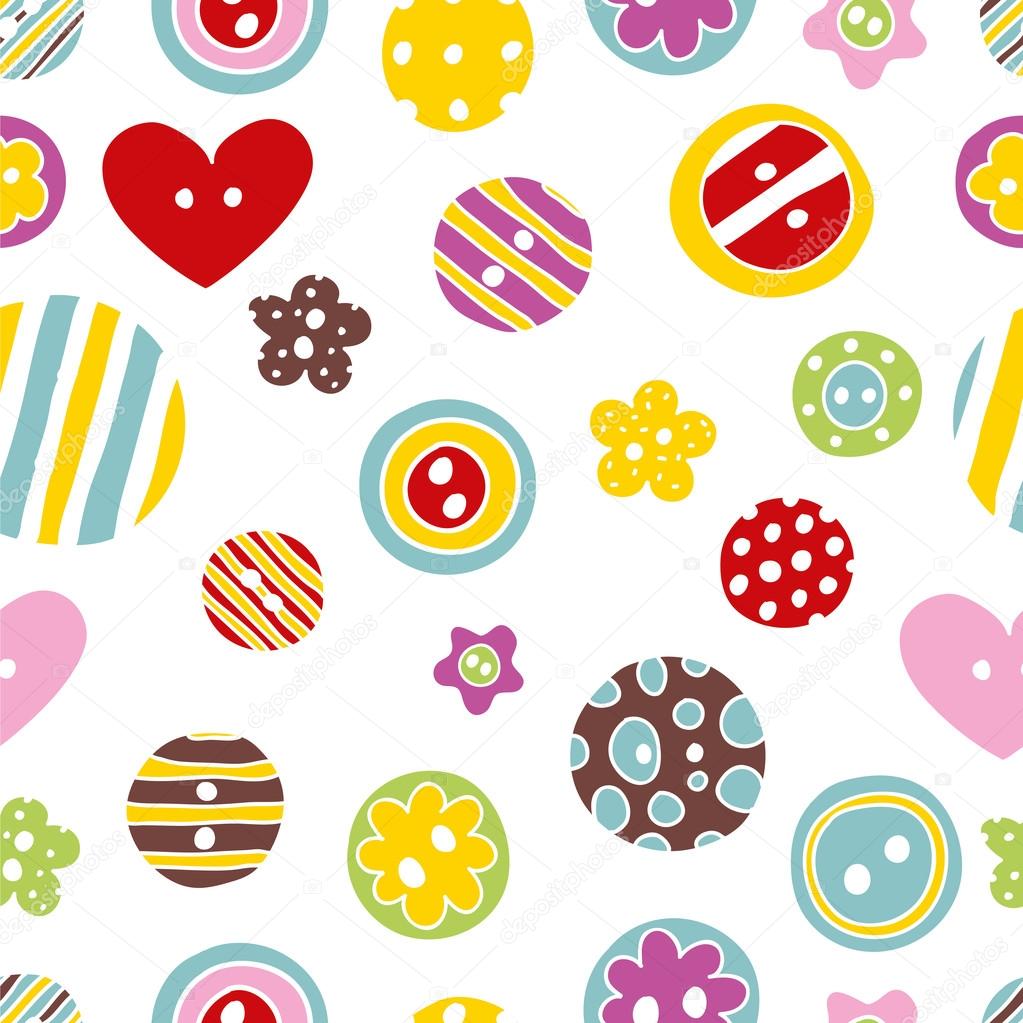 Seamless pattern with the buttons