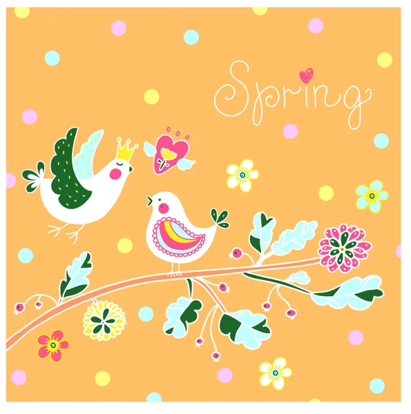 Cute spring background — Stock Vector