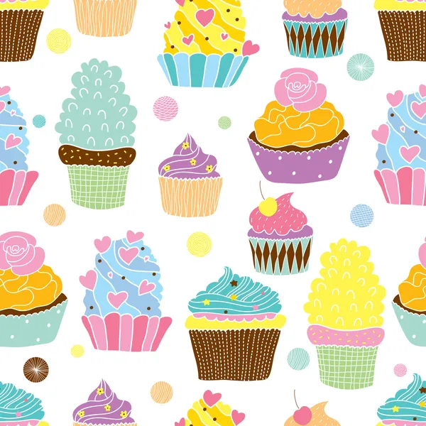 Schattig cupcakes. — Stockvector