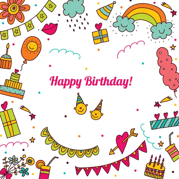 Happy birthday card with place for text — Stock Vector