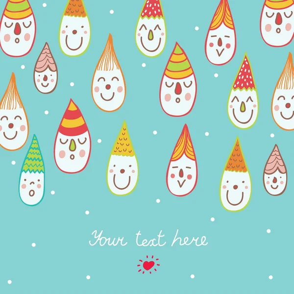 Cute postcard with drops — Stock Vector