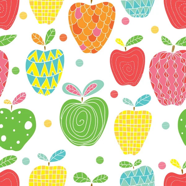 Mignon motif sans couture pomme — Image vectorielle