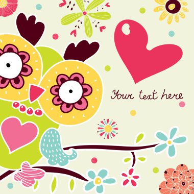 Baykuşlarla vektörsüz desen.