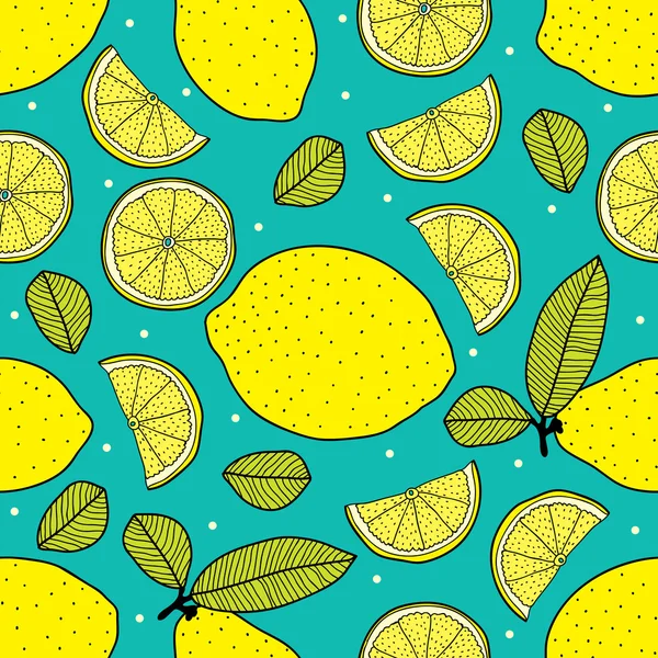 Modèle sans couture de citron — Image vectorielle