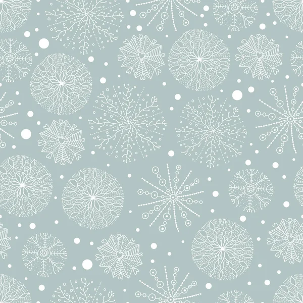クリスマス気分 ベクトルシームレスパターン 雪の結晶 — ストックベクタ