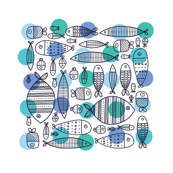 stock vector Cute fish. Kids background. Seamless pattern. Can be used in textile industry, paper, background, scrapbooking. 