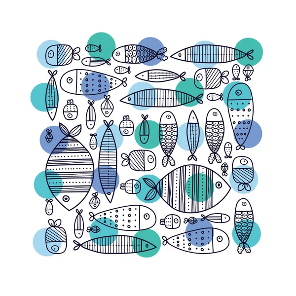 Stock vector Cute fish. Kids background. Seamless pattern. Can be used in textile industry, paper, background, scrapbooking. 