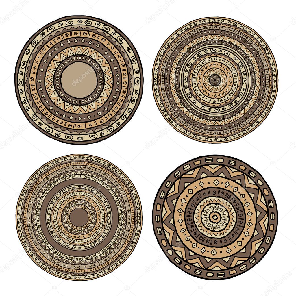 Set of ethnic mandala