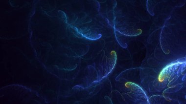 3D görüntüleme soyut mavi teknoloji fraktal arkaplan