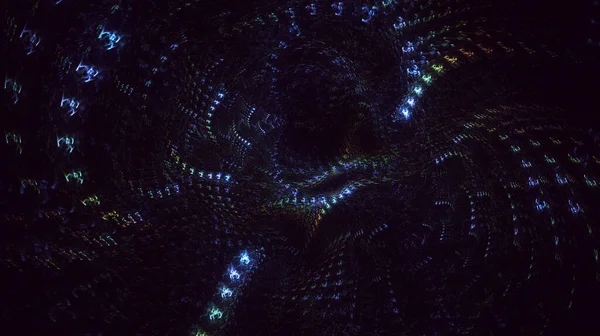 3D görüntüleme soyut mavi teknoloji fraktal arkaplan