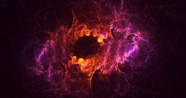 Soyut çok renkli fraktal ışık arkaplanı 3B görüntüleme