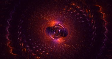 Soyut çok renkli fraktal ışık arkaplanı 3B görüntüleme